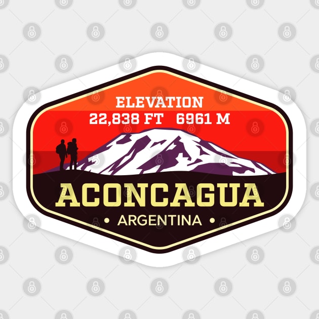 Aconcagua - Argentina - Highest Peak in the Americas - Mountain Climbing Badge Sticker by TGKelly